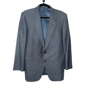 Canali Milano Field Brothers Men's Houndstooth Check Blazer Blue Gray Italy 52